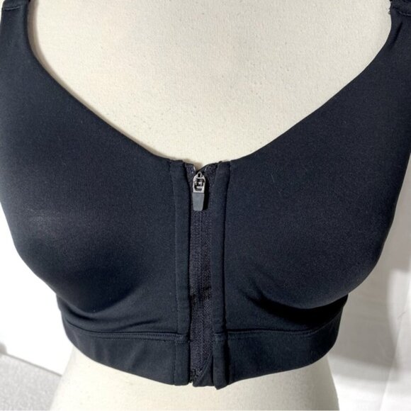 5/$25 Old Navy Active Black Front Zip Closure Sports Bra 34C - Picture 12 of 15